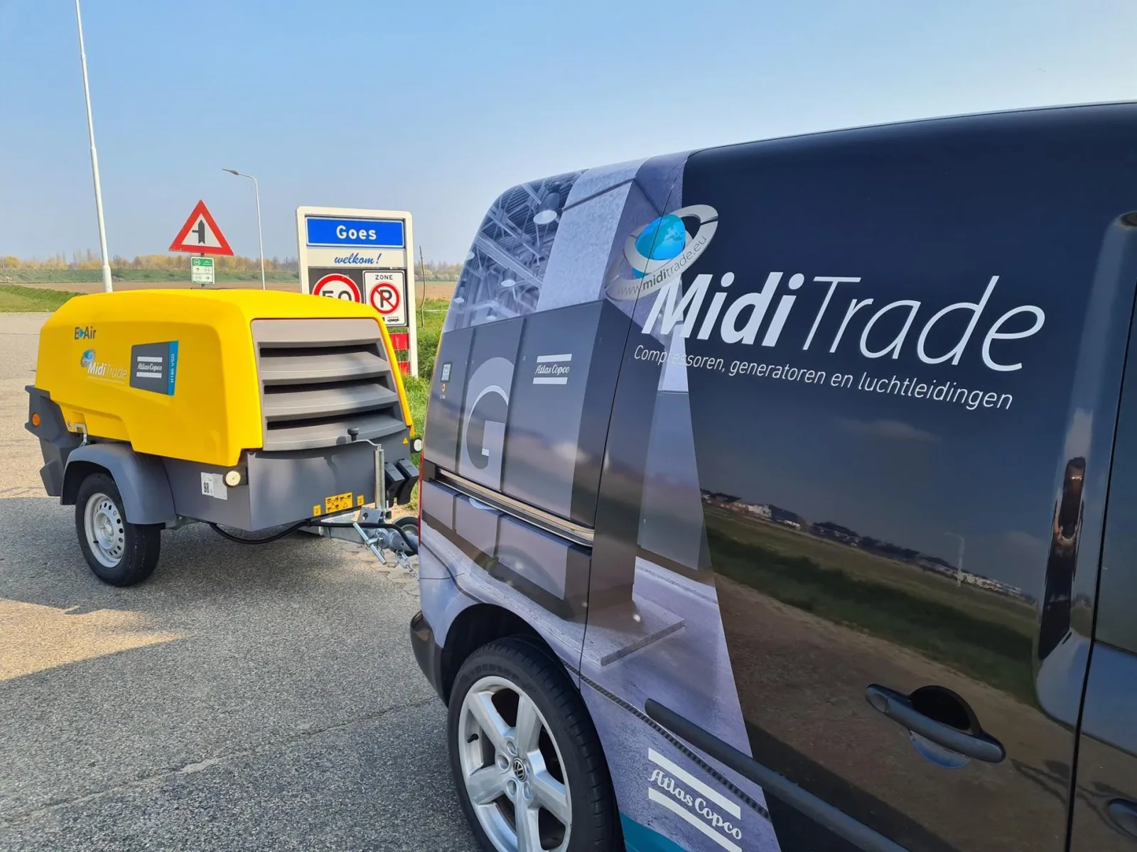 MidiTrade met een mobiele compressor